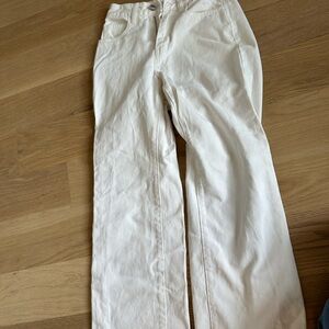 White jeans shein straight leg
